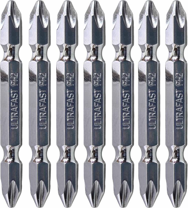 Digital Craft 7pc Magnetic PH2 Double Ended Screwdriver Bit Set 65mm Phillips Star Head Bits for Impact Drivers High Torque Precision Tips Screwdriver Bit Set (Pack of 7)
